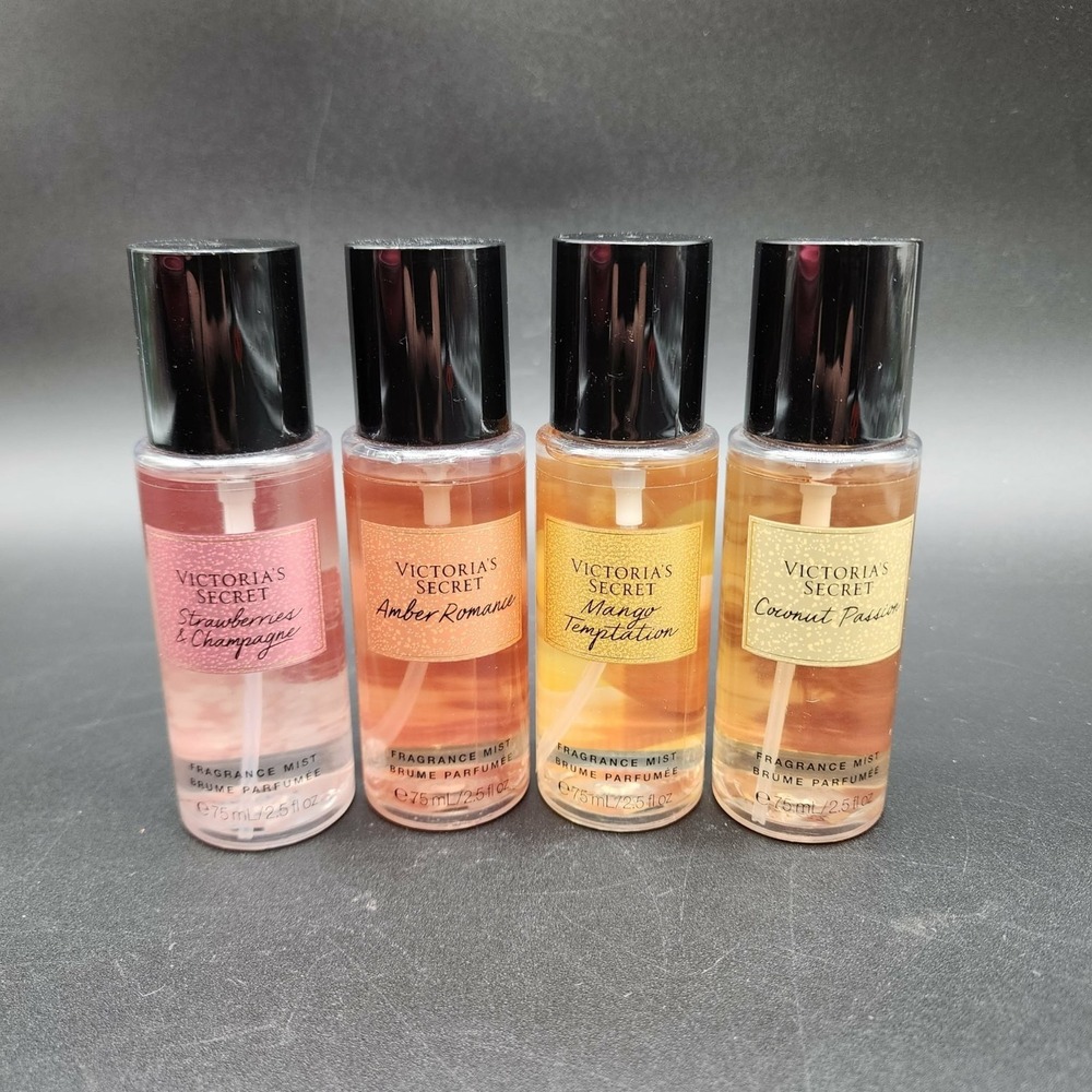 Victoria's Secret Multi Fragrance Mist Set Travel Size Amber Coconut Mango Berry